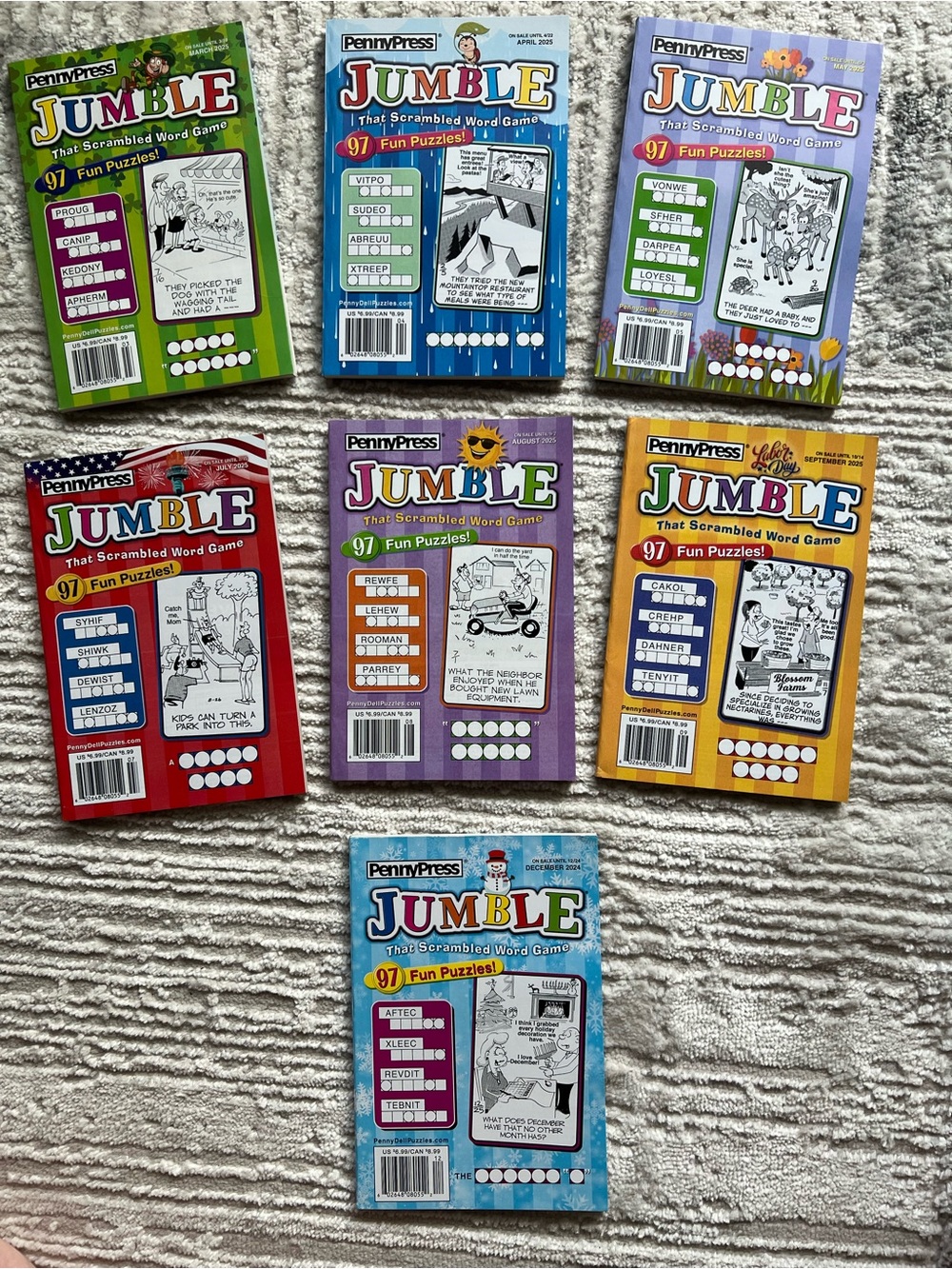Lot of 7 Jumble Puzzle Books